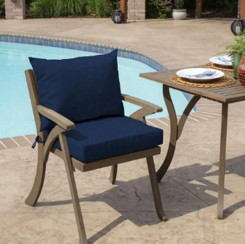 ARDEN SELECTIONS Sapphire Blue Leala Outdoor Dining Chair Cushion (4 Pack) - $110