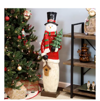 Sunnydaze Snowman in Sweater with Christmas Tree Indoor/Outdoor - 46- Inch - $85