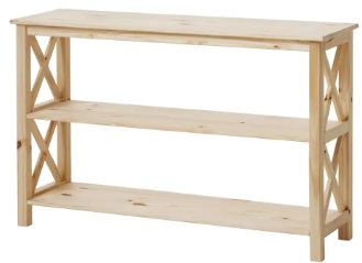 StyleWell Rectangle Unfinished Natural Pine Wood X-Cross Console Table - $80