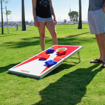 GoFloats Red and Blue Cornhole PRO Regulation Size Bean Bag Toss Game Set - $70