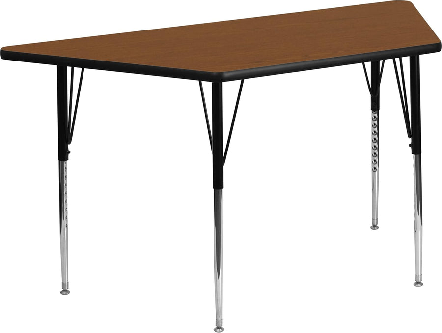 Flash Furniture Wren 29''W x 57''L Trapezoid Oak HP Laminate Activity Table - $120