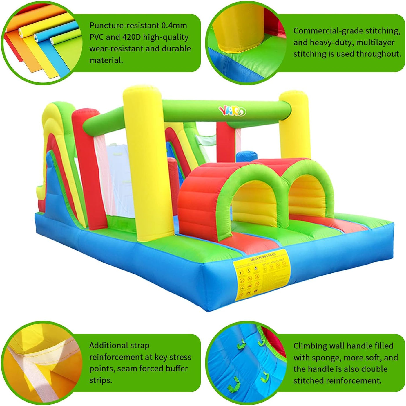 YARD Bounce House for Big Kids 5-12, 21.3'x9.2'x7.9' Inflatable Obstacle Course - $505