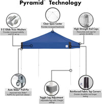 E-Z UP Pyramid Instant Shelter Canopy, 10' x 10' with Wide-Trax Roller Bag - $180