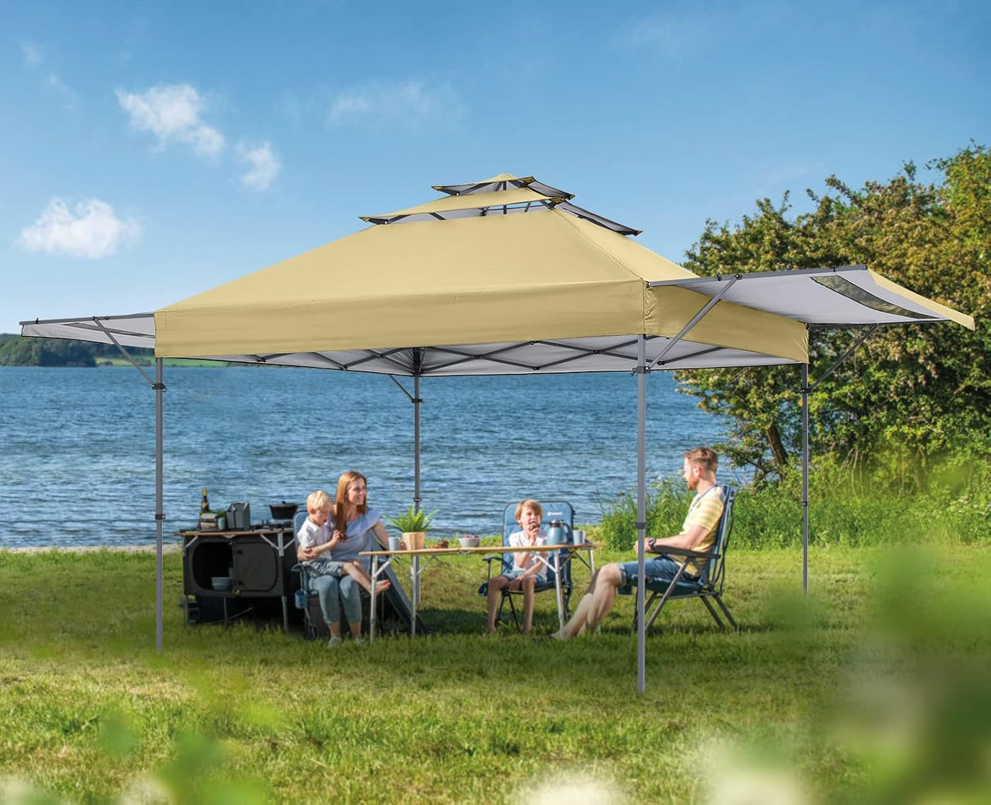 COOSHADE 10x17 Instant Canopy Tent 3-Tier Pop Up Canopy with Ventilation - $110