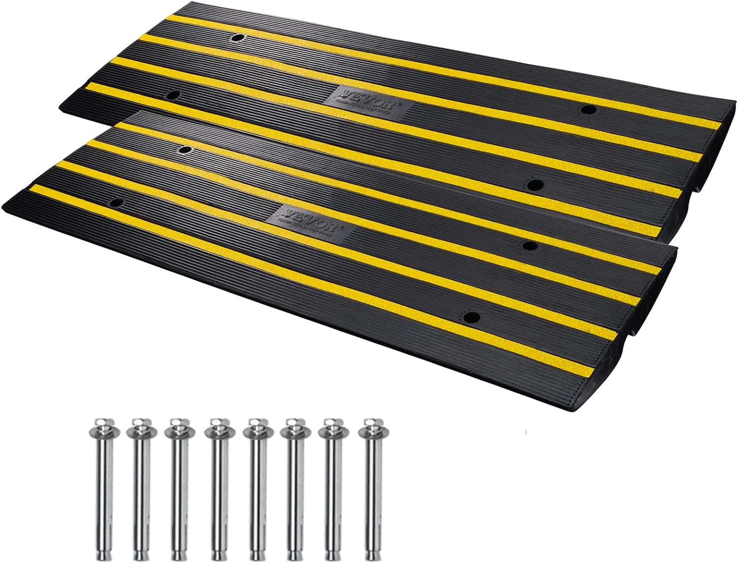 VEVOR 2 Pack Rubber Curb Ramps for Driveway, Heavy Duty Car Ramp 2.5 Inch - $85