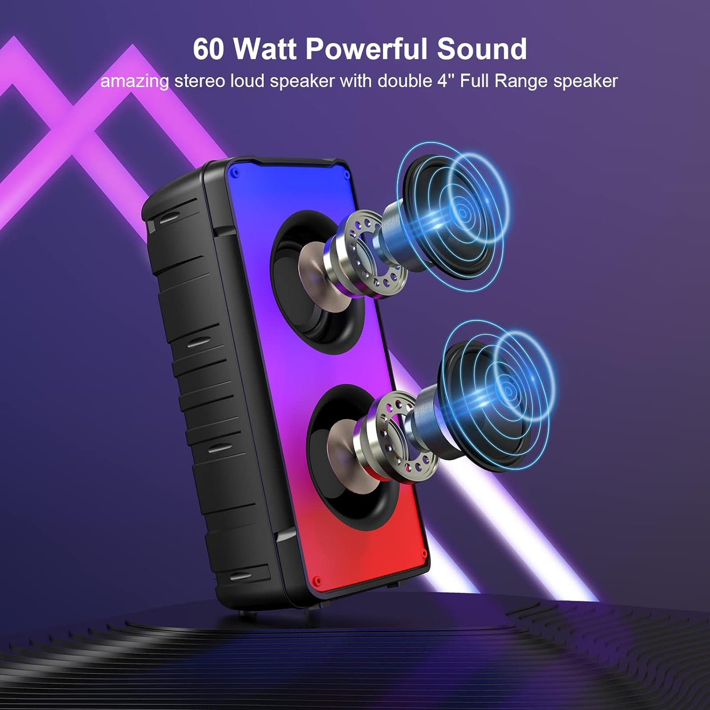 Bluetooth Speaker, 40W (60W Peak) Portable Wireless Speaker with