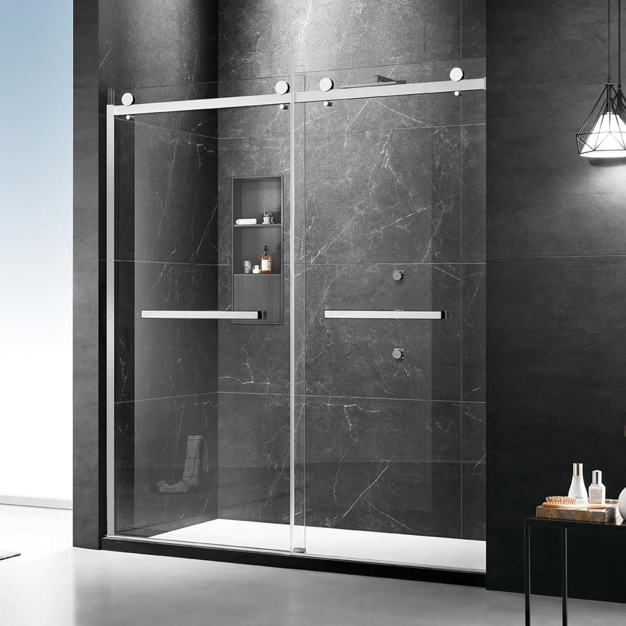 Milano Double Sliding Shower Door, 60 in.W x 74 in.H Framed Shower Door 5/16"(8mm) - $285