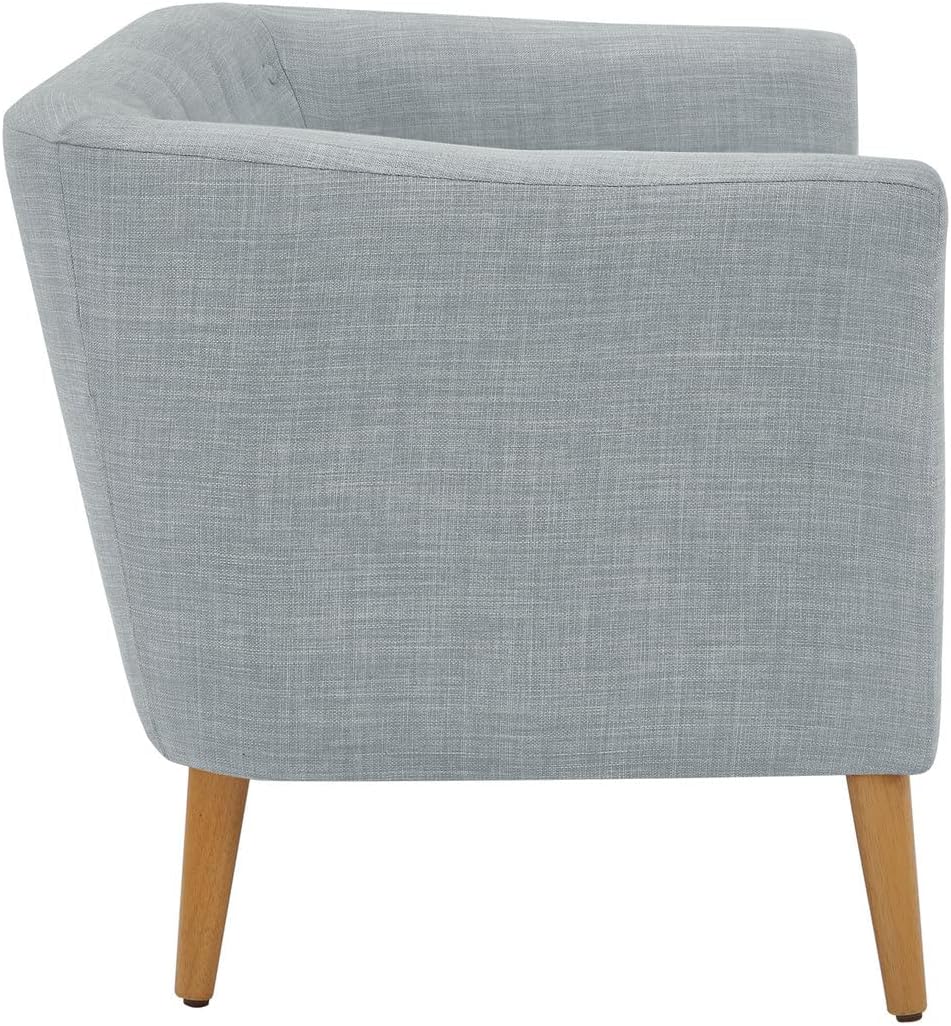 Amazon Basics Modern Upholstered Loveseat Sofa with Tufted Button, Light Grey - $205