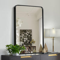 NicBex 42x32 Inch Bathroom Vanity Mirror, Alloy Frame Wall Mirror, Black - $120