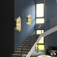 Modern Crystal Wall Sconces, Gold Wall Light Fixtures - $70