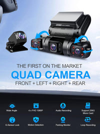 PRUVEEO Dash Cam 4 Channel Front and Rear - $140