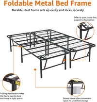 Amazon Basics Foldable Metal Platform Bed Frame with Tool Free Setup, King - $80