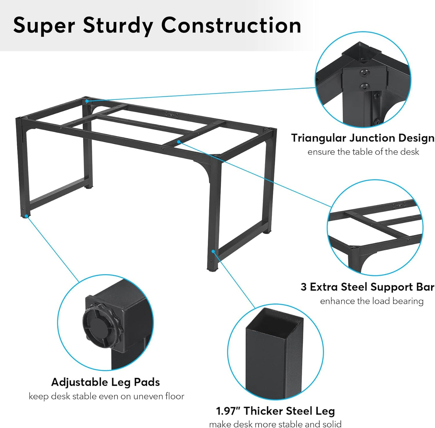 Tribesigns Modern Computer Desk, 63 x 31.5 inch Large Office Desk - $100