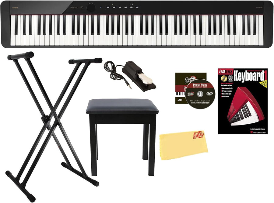 Casio Privia PX-S1100 Digital Piano Bundle with Adjustable Stand, Bench - $410