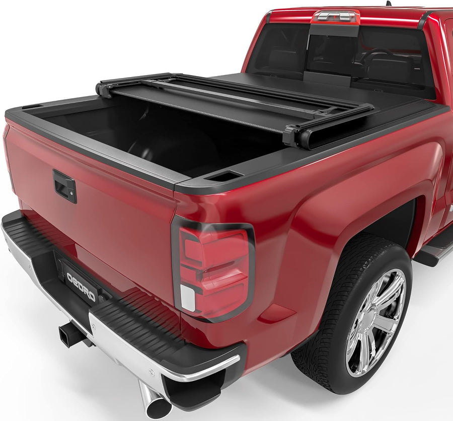 OEDRO Quad Fold Tonneau Cover Soft Truck Bed Covers, Fleetside, 6.6ft Bed - $145