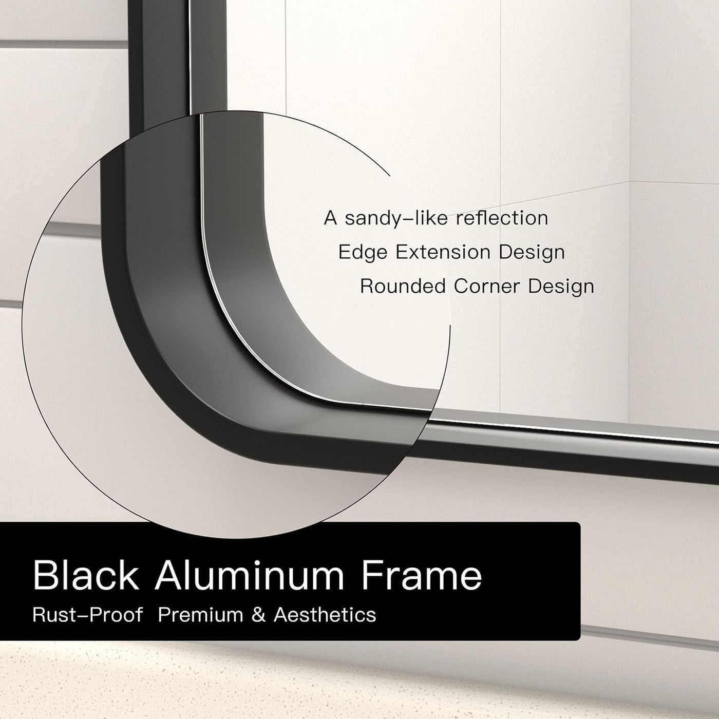 SYATO 60x36 Inch Black Frame Mirror for Bathroom (Horizontal/Vertical) - $90