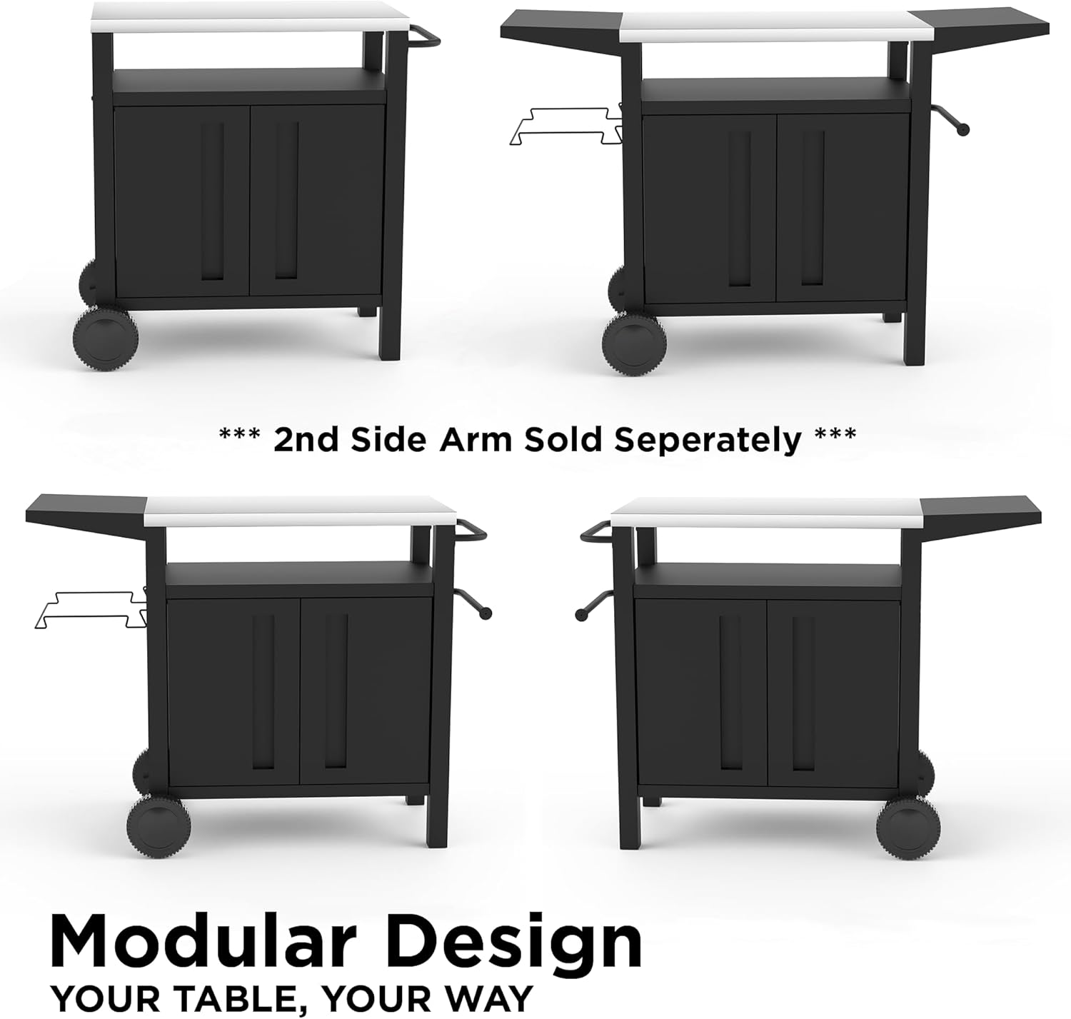 XL Grill Cart Outdoor with Storage - Modular BBQ Cart - $150