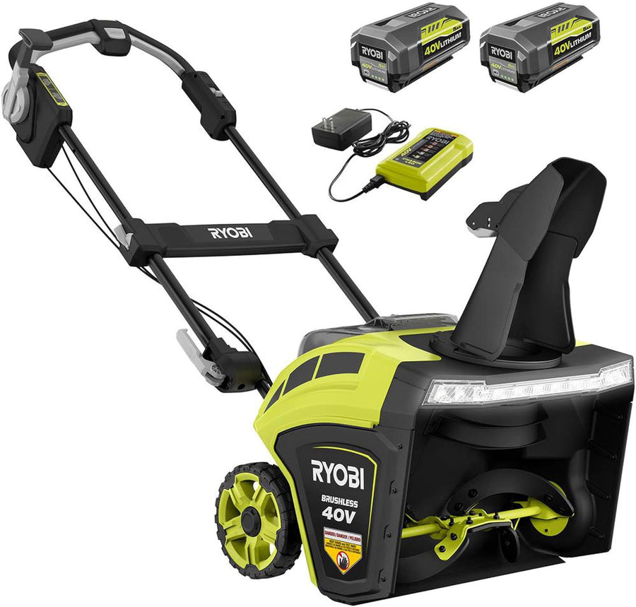 RYOBI RY40860 21 in. 40-Volt Brushless Cordless Electric Snow Blower - $450