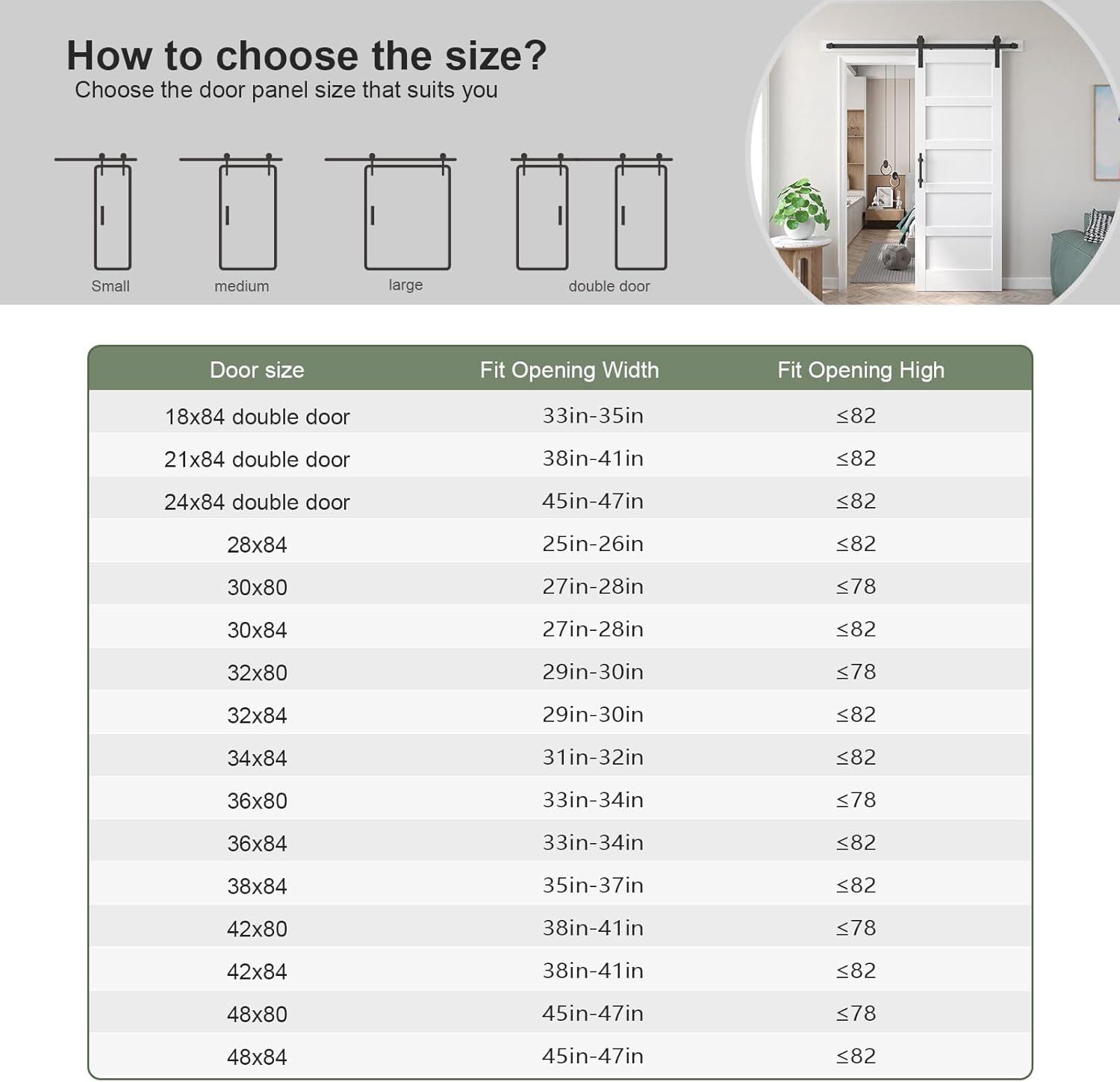 Fredbeck 30inx80in White Barn Door and 5.5FT Sliding Barn Door Hardware Kit - $150