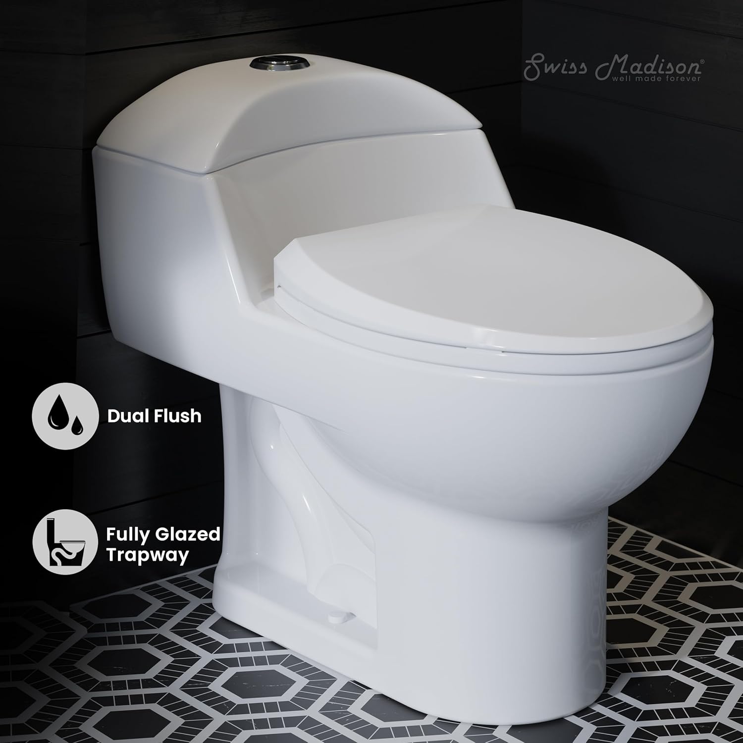 Swiss Madison SM-1T803 Chateau Elongated Toilet Dual Flush 0.8/1.28 Gpf - $170