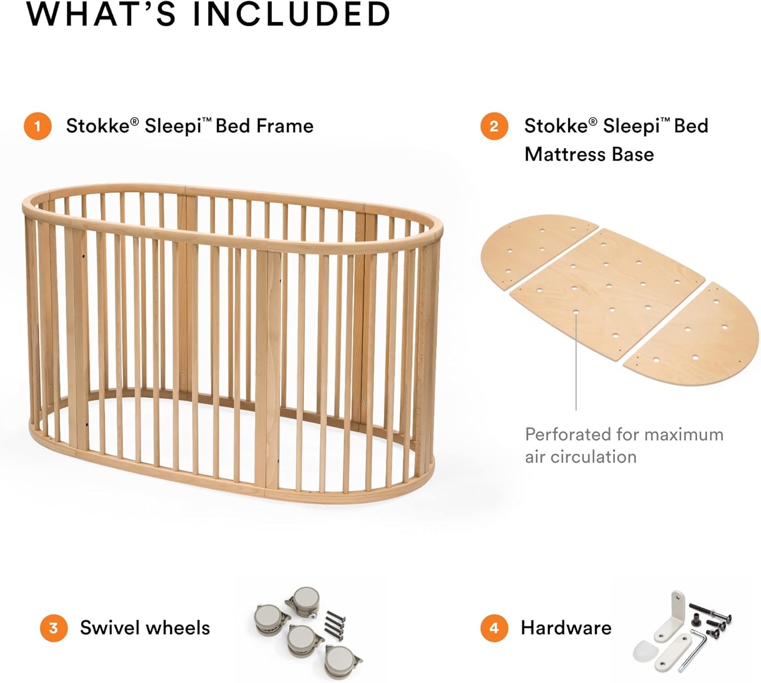 Stokke Sleepi Bed, Natural - Oval Crib Suitable for Ages 0-5 Years Old - $540