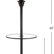 JONATHAN Y JYL3055C Cora 60" Metal/Glass LED Side Table and Floor Lamp - $80