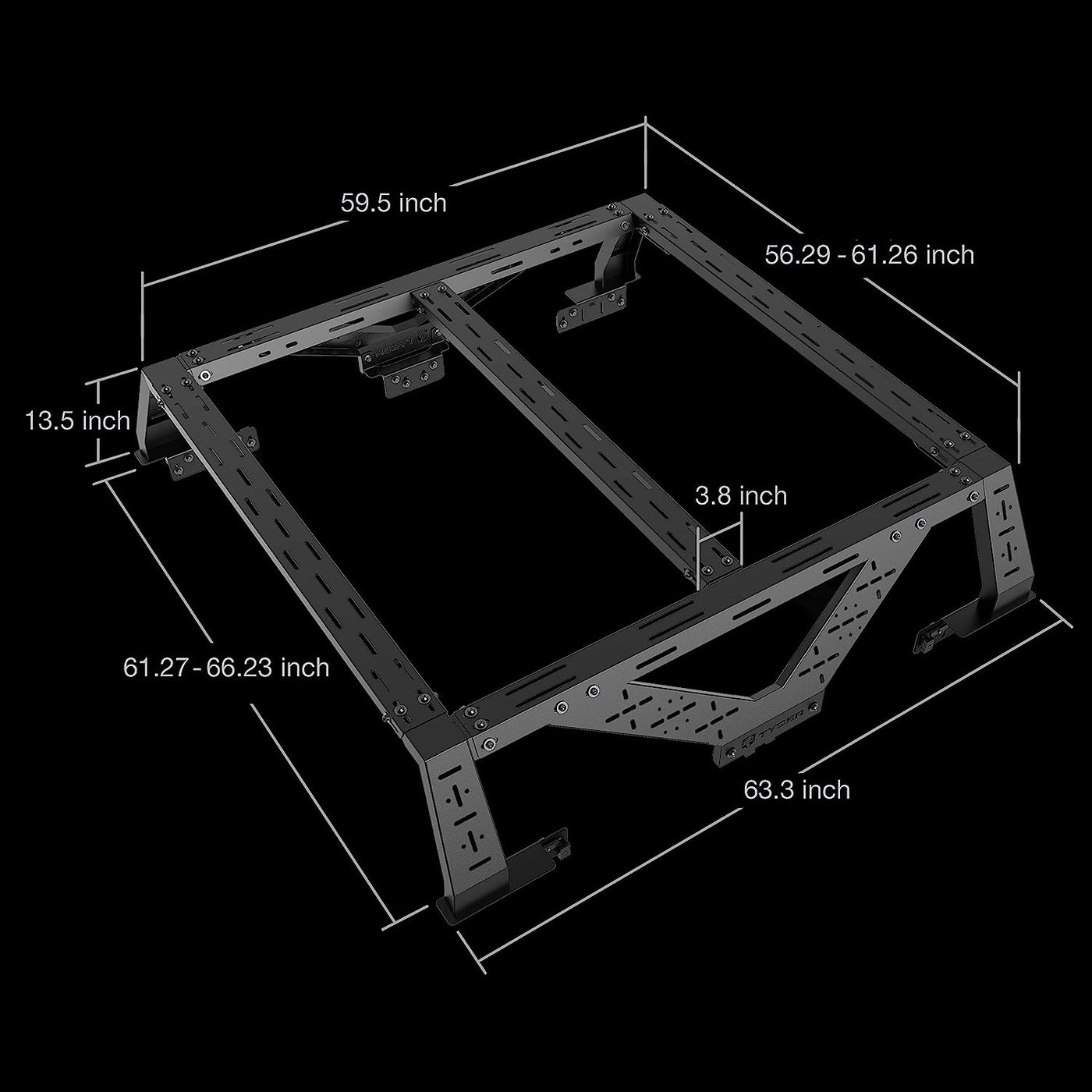 Tyger Auto Plate Style Overland Bed Rack for Full-Size Pickup Trucks - $420