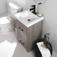 Spring Mill Cabinets Nixie 18 Inch Bathroom Vanity with White Single Sink Top - $200