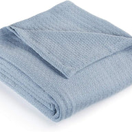 Lauren by Ralph Lauren Classic Cotton Light Blue KING Bed Blanket - $60