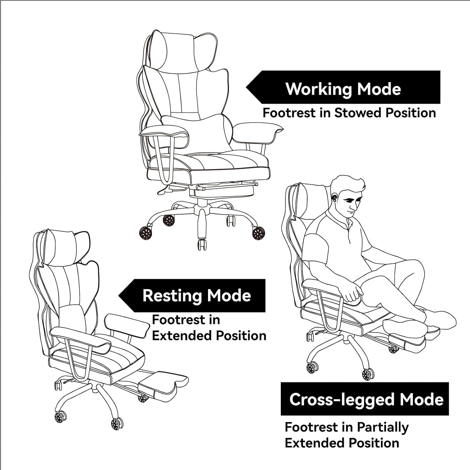 Efomao Desk Office Chair 400LBS, Big and Tall Office Chair, PU Leather Chair - $150