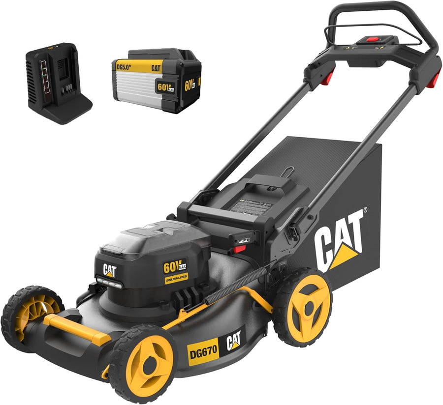 Cat DG670 60V 21” Cordless Lawn Mower 3-In-1 Cutting Modes, Brushless Lawn Mower - $320