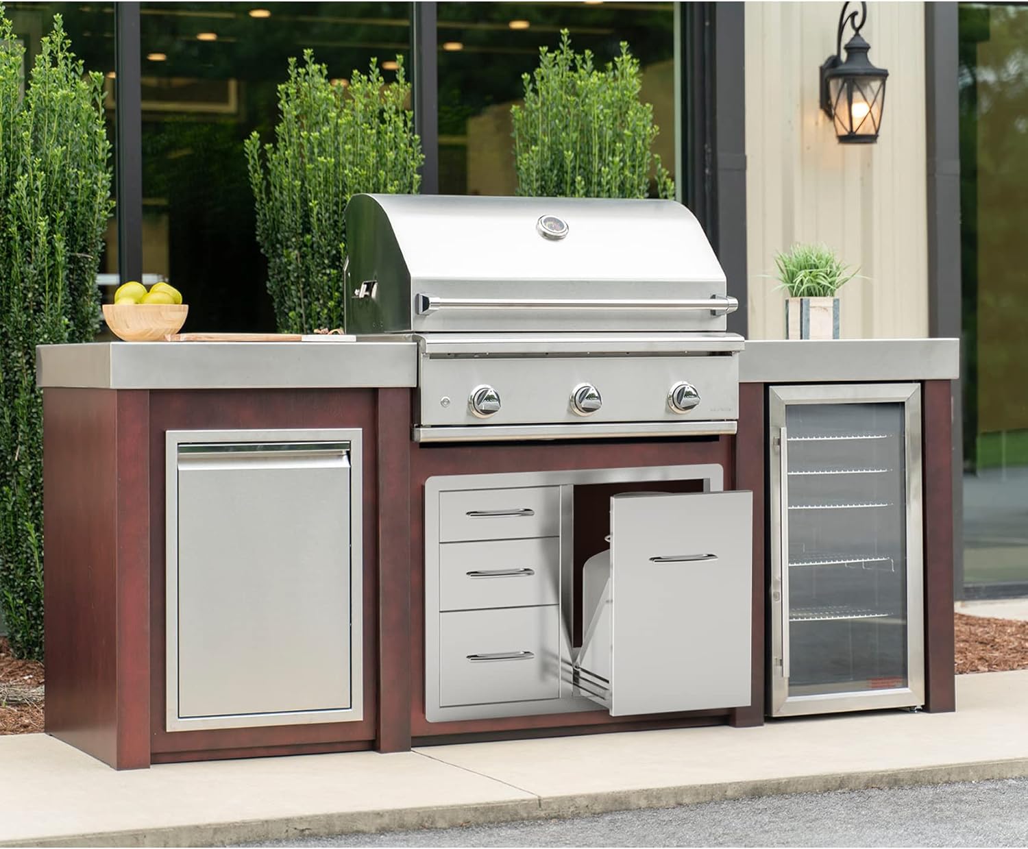 Stanbroil Outdoor Kitchen Stainless Steel Combo Propane Tank Tray, 30-Inch - $375