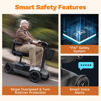 S1 Mobility Scooter for Adults, 4-Wheel Mobility Scooter - 25 Miles Range, 6 mph - $540