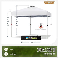 Canopy Tent Pop Up 10x10 ft, Outdoor Patio Portable Commercial Canopies - $60