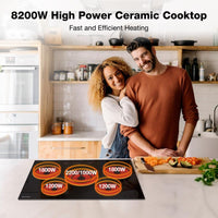 ThermoMate 30 Inch Electric Cooktop 5 Burners, 8200W Ceramic Cooktop - $215