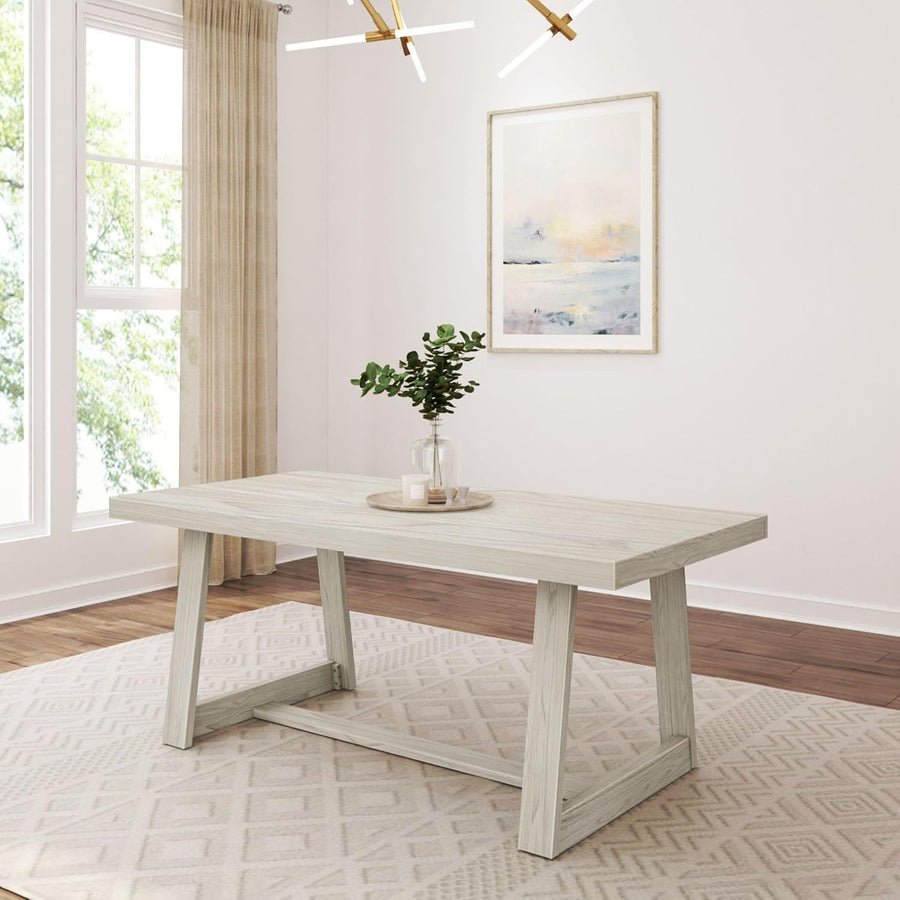 Plank+Beam 72 Inch Farmhouse Dining Table, Large Wooden Rectangular Dinner Table - $250