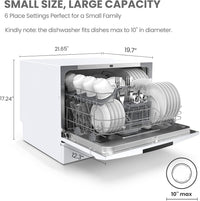 COMFEE’ Portable Mini Dishwasher, Energy Star, Countertop, White - $175