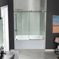 WOODBRIDGE Frameless Bathtub Shower Door,56" - 60" Width,62" Height, 3/8" (10 mm) - $425