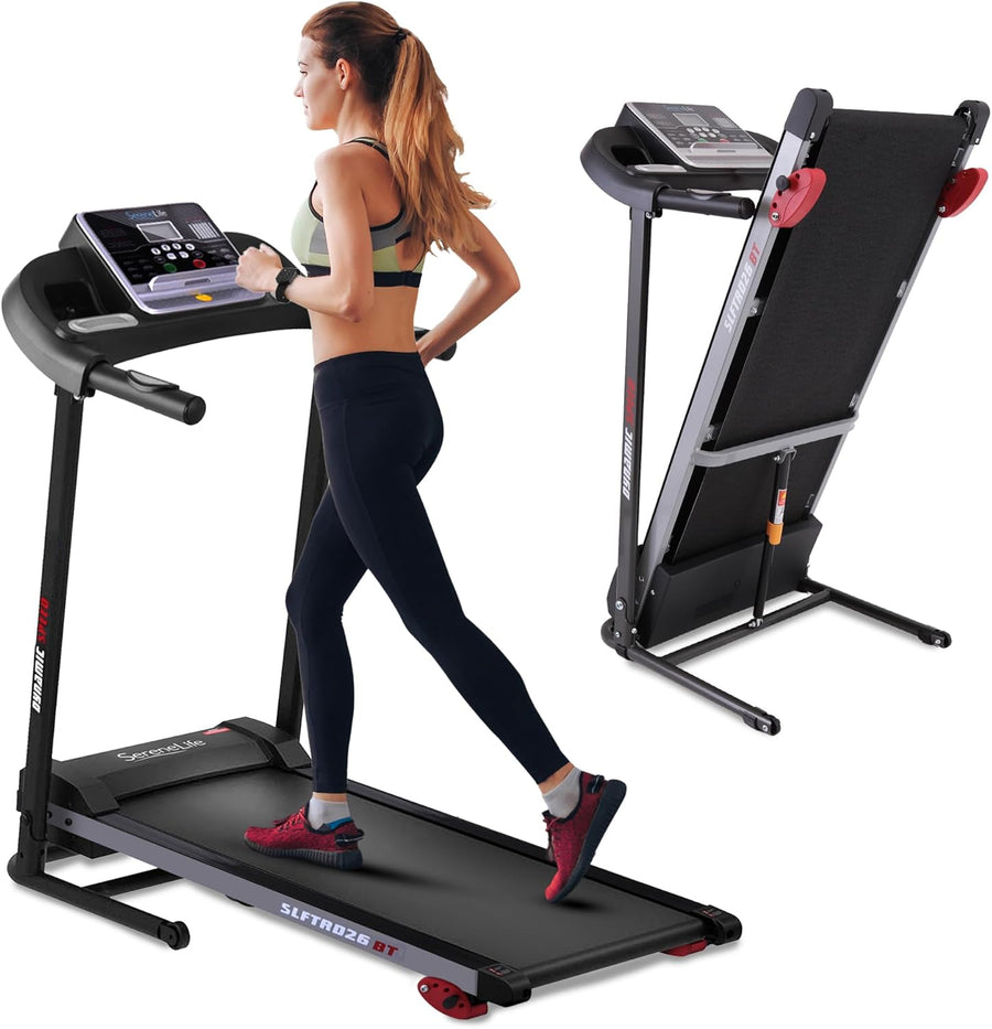 SereneLife Folding Treadmill - Foldable Home Fitness Equipment with LCD - $170