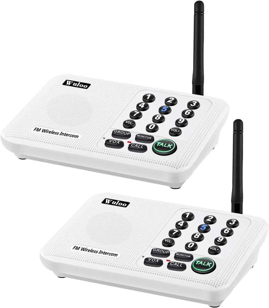 Wuloo Intercoms Wireless for Home 5280 Feet Range 10 Channel 3 Code - $40