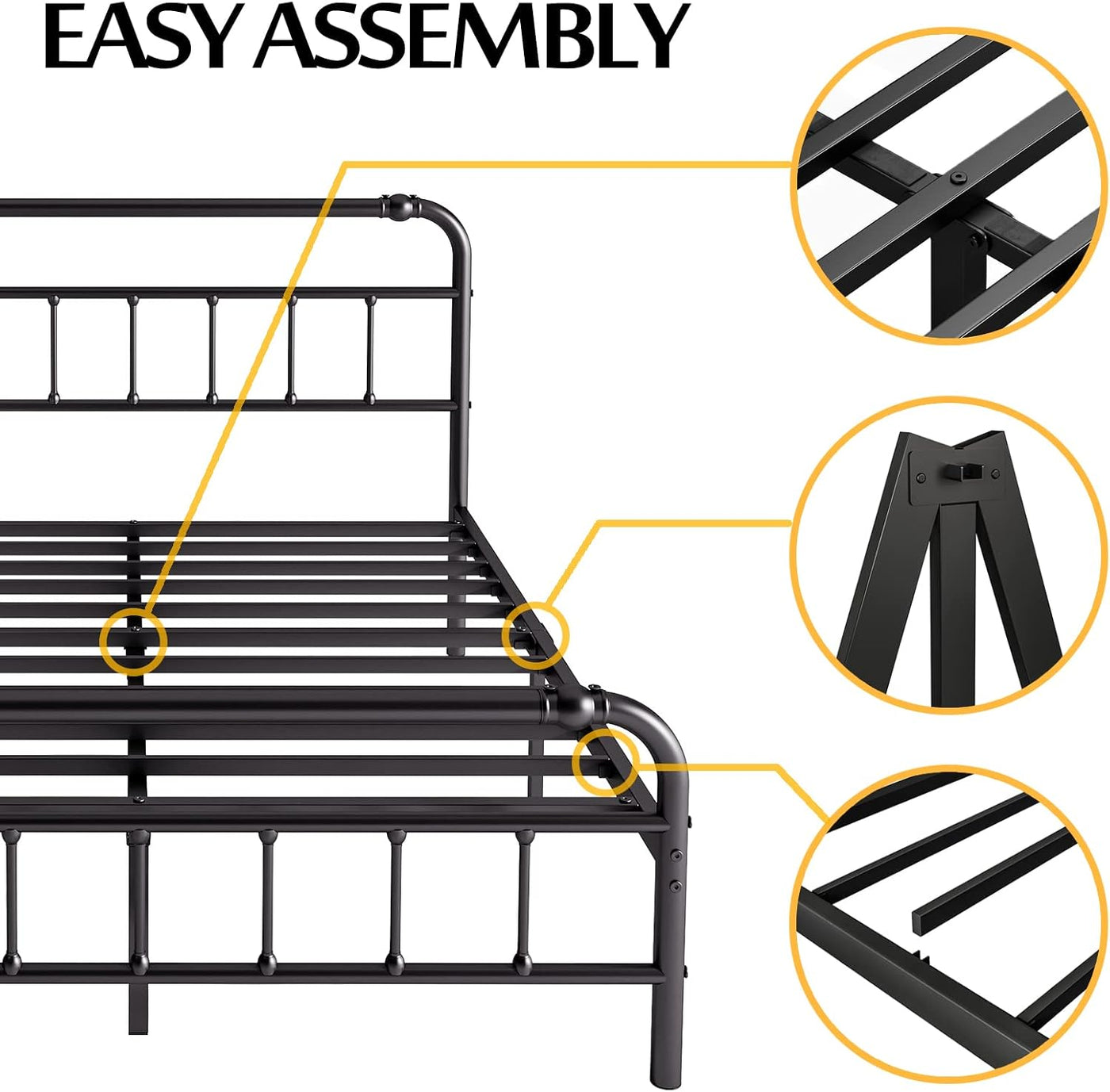 King Size Bed Frame with Headboard and Footboard, 18 Inches High - $150