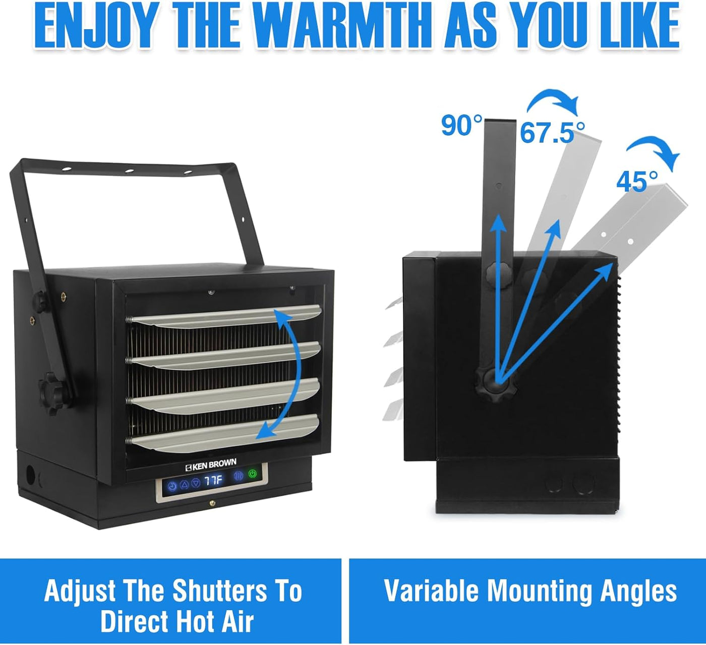 7500W Electric Garage Heater, Hardwired Digital Fan Forced Ceiling Mount Heater - $115