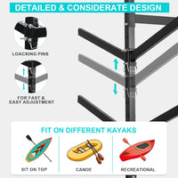 Heavy-Duty Kayak Storage Rack, Adjustable Kayak Rack for Indoor & Outdoor Use - $125
