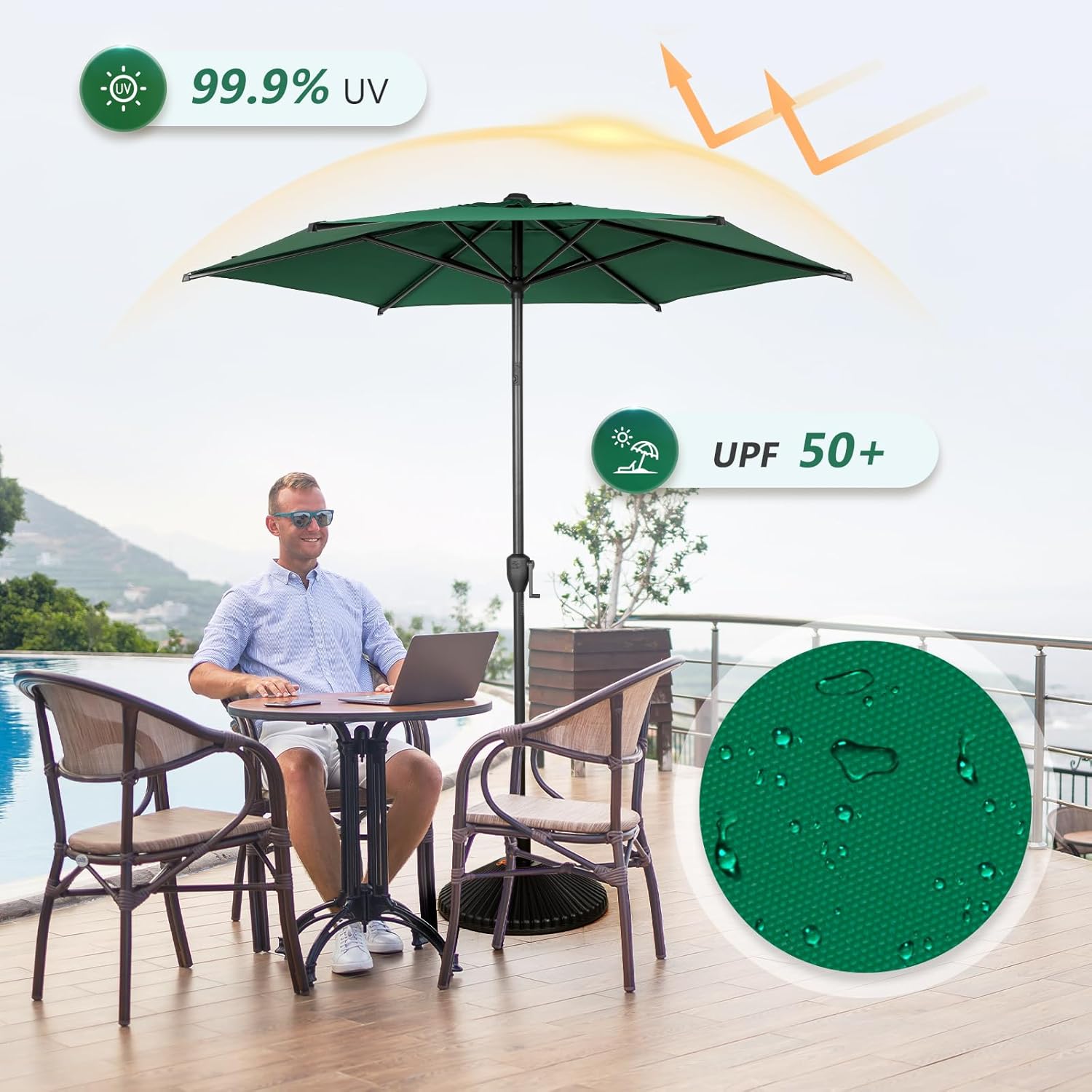 Abba Patio 7.5FT Lyon Outdoor Patio Umbrella Outdoor Table Umbrella - $25