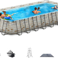 EVAJOY 32ft x 16ft x 52in Metal Frame Swimming Pool Set - $1,400