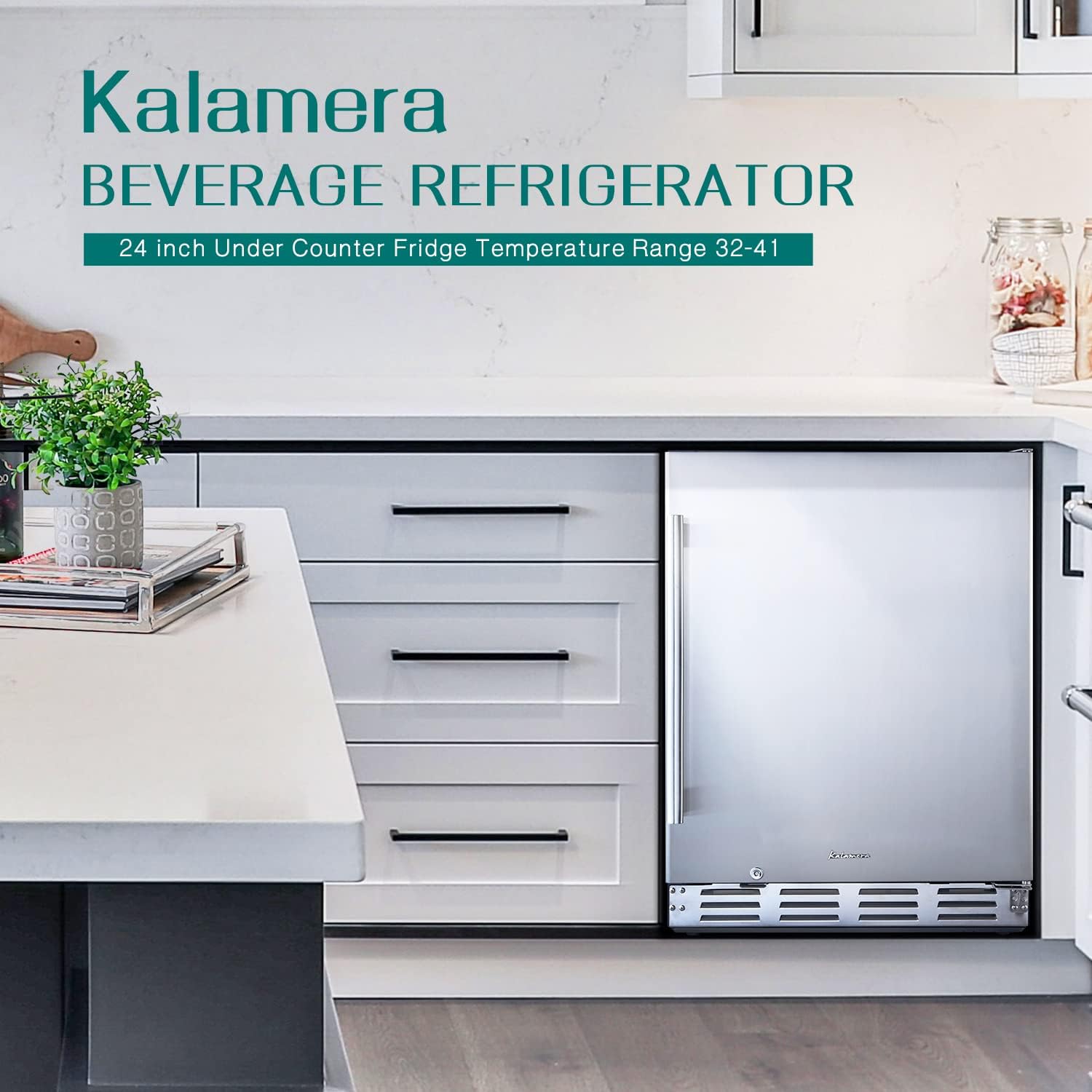 Kalamera Beverage Refrigerator, 24 inch Under Counter Beverage Cooler for 154 Cans - $480