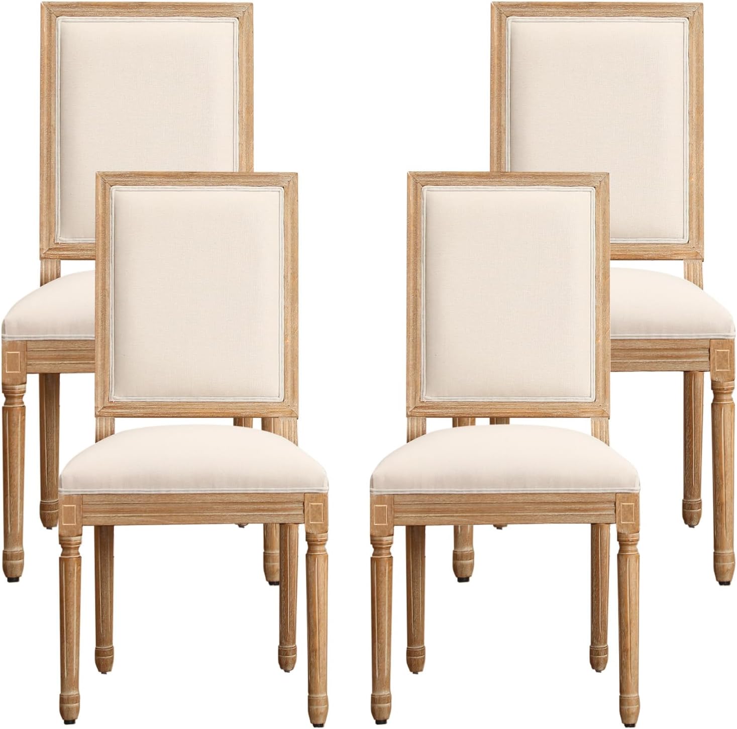 Furniliving French Country Dining Chairs Set of 4, Upholstered Dining Room Chairs - $190