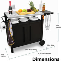 XL Grill Cart Outdoor with Storage - Modular BBQ Cart - $150