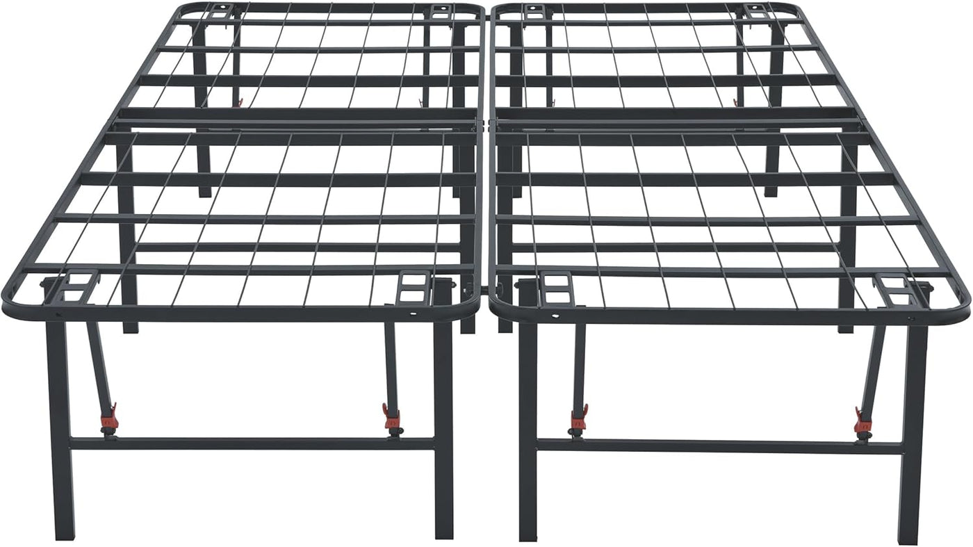 Amazon Basics Bed Frame with Storage, Foldable Metal Platform, Queen Size, Black - $60