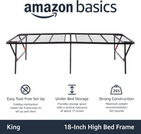 Amazon Basics Foldable Metal Platform Bed Frame with Tool Free Setup, King - $80